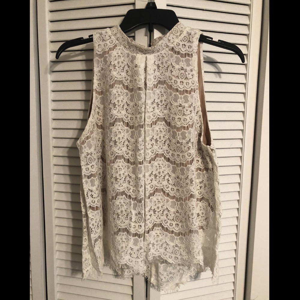 Lace High Neck Love Fire Blouse
